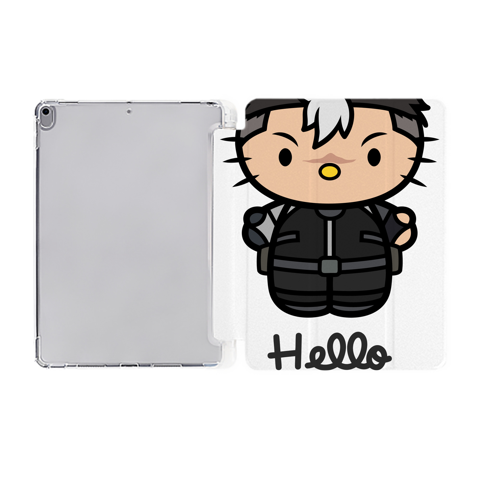 （画像用） Hello Kitty ハローキティ IPad ケース ペン収納付き 三つ折りスタンド PUレザー×シリコン 対応機種9.5/10.5/10.9インチ